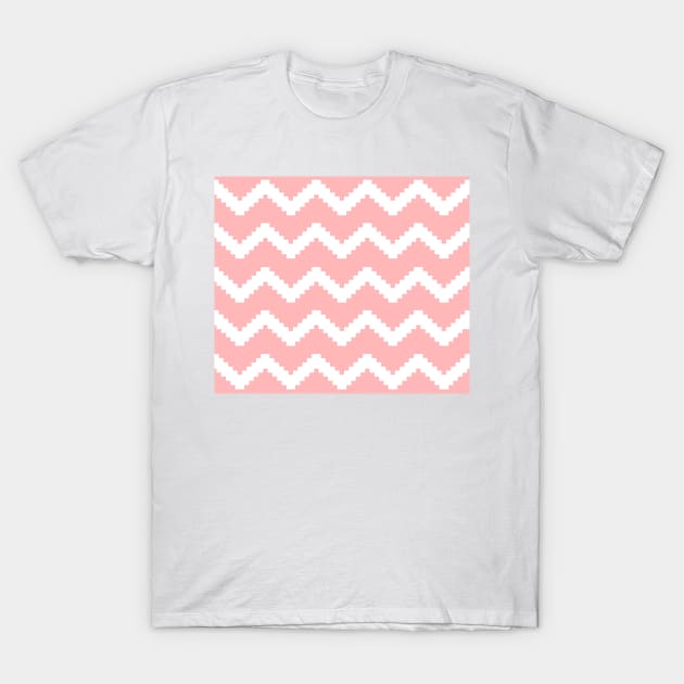 Zigzag geometric pattern - pink and white. T-Shirt by kerens